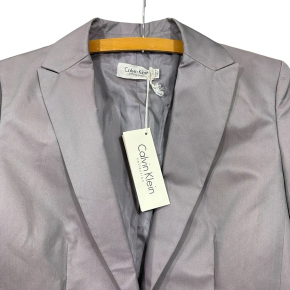 CALVIN KLEIN COLLECTION silk tailored blazer jacket 8 M - Picture 2 of 10